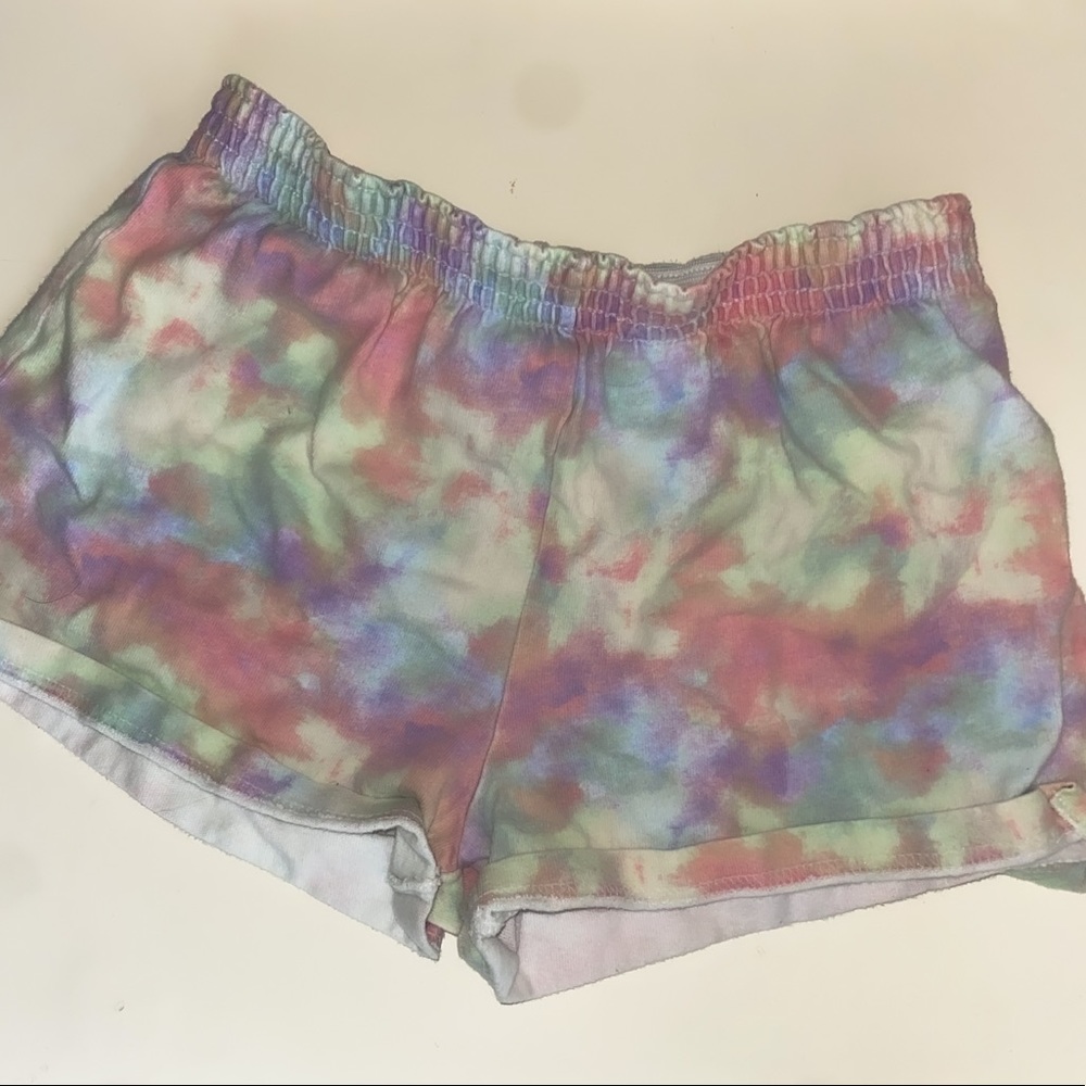 Pastel tie dyed comfy flowy soft shorts